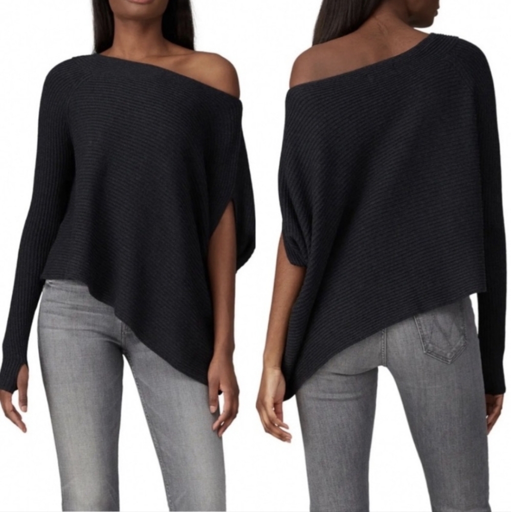 KF/Kaufman Franco Collective One Shoulder Ribbed Knit Sweater